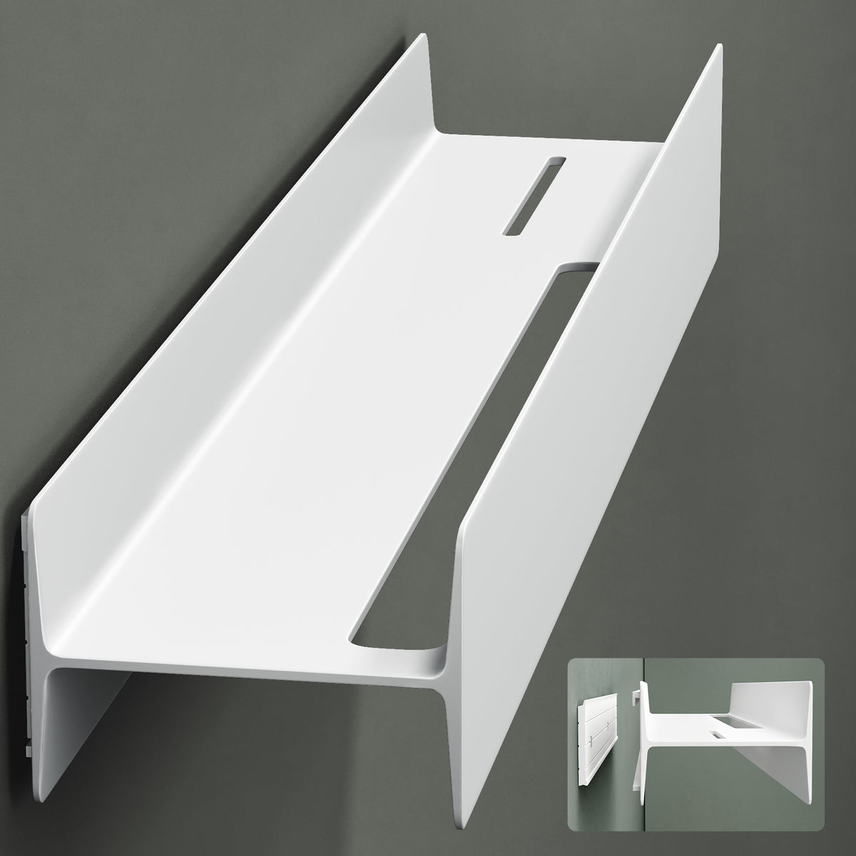 glasvilla Duschablage zum Bohren oder Kleben Duschregal Badablage 40cm Badezimmerablage zur Wandmontage Badezimmer Organizer Reglo-03