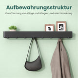 glasvolla Duschablage zum Bohren oder Kleben, Duschregal mit Haken, Badablage zur Wandmontage, Badezimmer Organizer Reglo-05