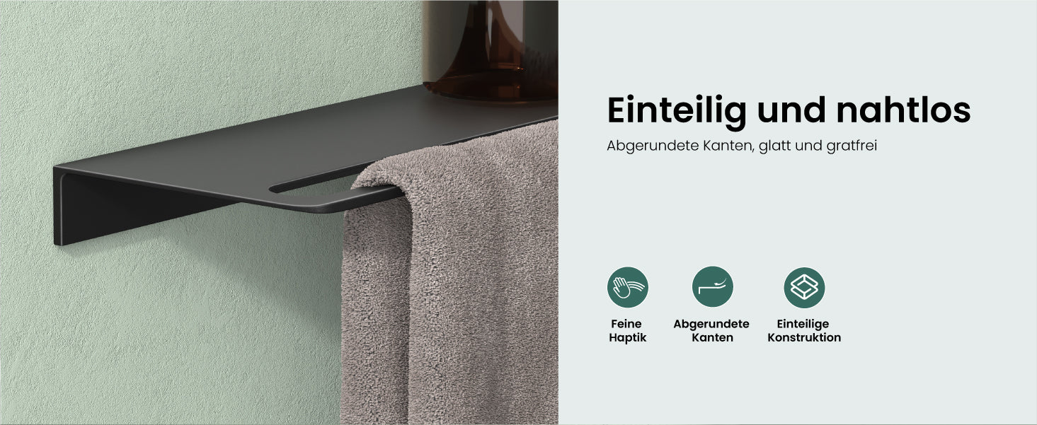 glasvilla Duschablage zum Bohren oder Kleben Duschregal Badablage aus Aluminium Badezimmerablage zur Wandmontage Badezimmer Organizer Reglo-06