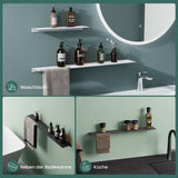 glasvilla Mensola da Parete Multifunzionale, Mensola per Doccia in Alluminio con Portasciugamani Mensola da Appendere per Bagno e Cucina, Reglo-06