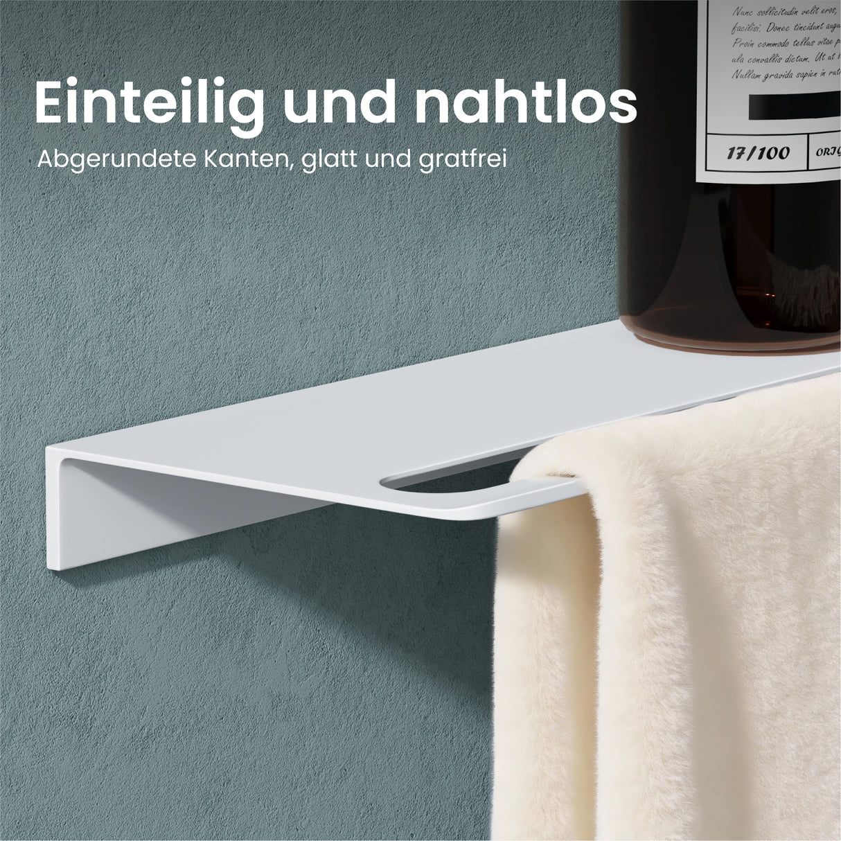 glasvilla Mensola da Parete Multifunzionale, Mensola per Doccia in Alluminio con Portasciugamani Mensola da Appendere per Bagno e Cucina, Reglo-06