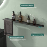 glasvilla Mensola da Parete Multifunzionale, Mensola per Doccia in Alluminio con Portasciugamani Mensola da Appendere per Bagno e Cucina, Reglo-06