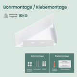 glasvilla Étagère de douche à percer ou à coller, Étagère d'angle pour douche, Étagère murale de salle de bain pour le bain et la cuisine, Reglo-07
