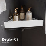 glasvilla Étagère de douche à percer ou à coller, Étagère d'angle pour douche, Étagère murale de salle de bain pour le bain et la cuisine, Reglo-07