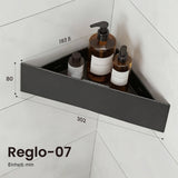 glasvilla Étagère de douche à percer ou à coller, Étagère d'angle pour douche, Étagère murale de salle de bain pour le bain et la cuisine, Reglo-07