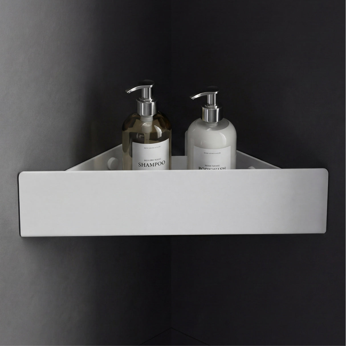 glasvilla Étagère de douche à percer ou à coller, Étagère d'angle pour douche, Étagère murale de salle de bain pour le bain et la cuisine, Reglo-07