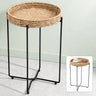 glasvilla Table basse ronde, petite table d'appoint avec plateau amovible en corde de papier, table de canapé pour salon, chambre à coucher et balcon, Reglo-08
