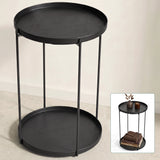 Table basse glasvilla, petite table basse avec plateau amovible en plastique PP, table d'appoint pour salon, chambre et balcon, Reglo-08