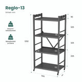 Glasvilla küchenregal stehend mit 4 Ebenen, Standregal küchen mit 4 Lenkrollen und Seitlichen Haken, Küchen Organizer für Mikrowelle, Töpfe & Gewürze,  Reglo-13