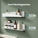 glasvilla Duschablage zum Bohren oder Kleben, Duschregal Badezimmerablage , Shampoo Halterung für Dusche, Badezimmer Organizer  Reglo-15
