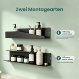 glasvilla Duschablage zum Bohren oder Kleben, Duschregal Badezimmerablage , Shampoo Halterung für Dusche, Badezimmer Organizer  Reglo-15