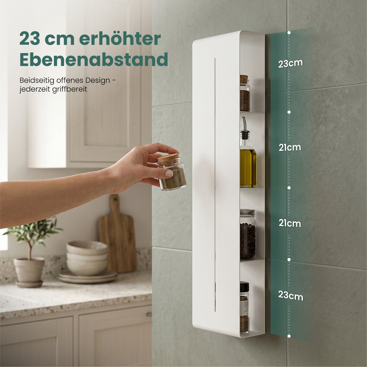 Glasvilla Duschregal mit 4 Ablagen, Duschablage schmal, Wandregal Shampoo Halterung für Dusche, Badezimmer Organizer  Reglo-16