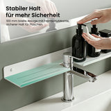 Glasvilla Duschregal zum Bohren oder Kleben, Waschbeckenregal über Wasserhahn, Wandregal für Küche und Bad, Badezimmer Organizer  Reglo-17