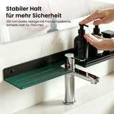 Glasvilla Duschregal zum Bohren oder Kleben, Waschbeckenregal über Wasserhahn, Wandregal für Küche und Bad, Badezimmer Organizer  Reglo-17