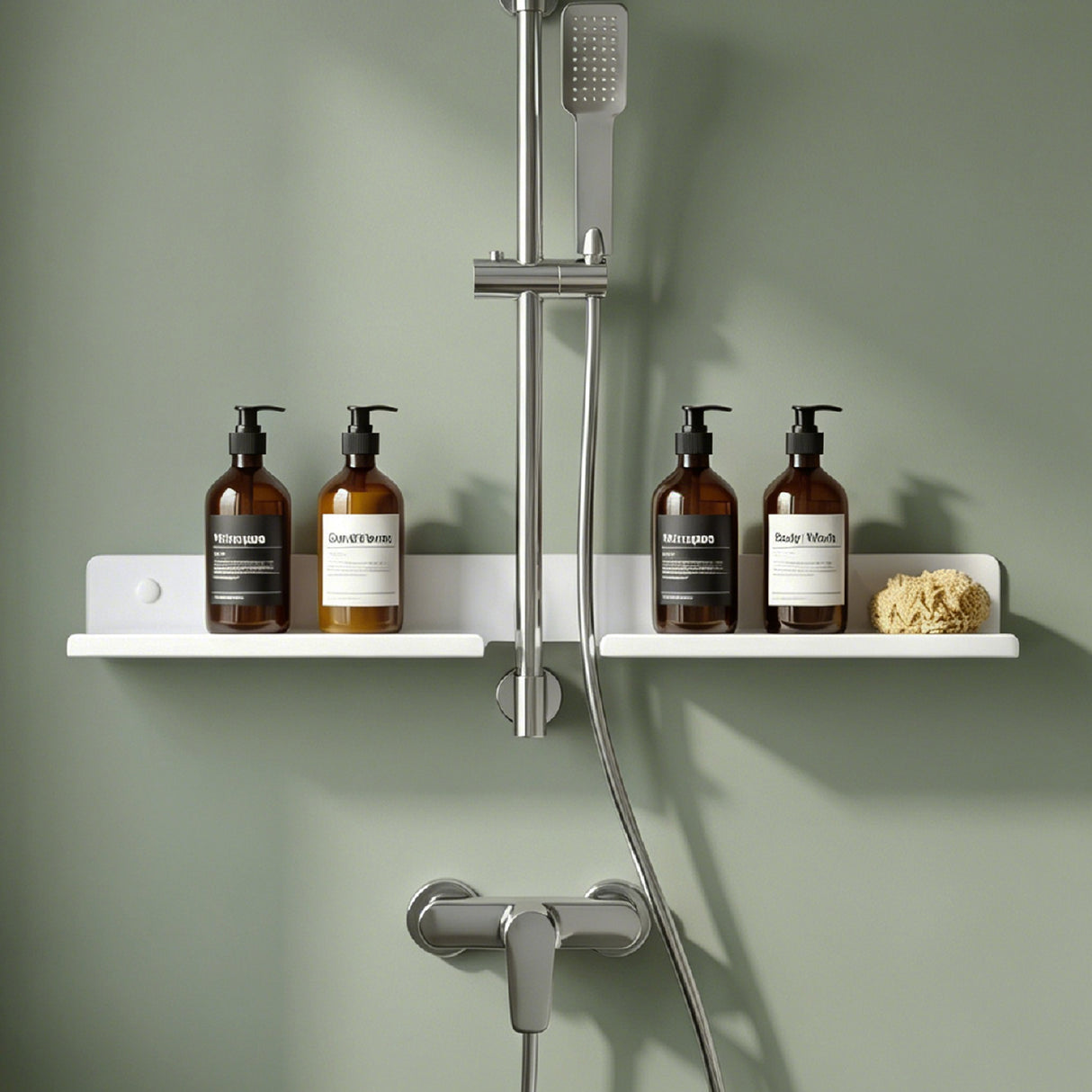 Glasvilla Duschregal zum Bohren oder Kleben, Waschbeckenregal über Wasserhahn, Wandregal für Küche und Bad, Badezimmer Organizer  Reglo-17