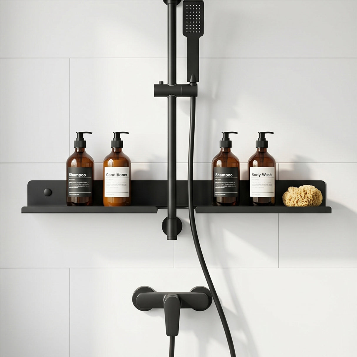 Glasvilla Duschregal zum Bohren oder Kleben, Waschbeckenregal über Wasserhahn, Wandregal für Küche und Bad, Badezimmer Organizer  Reglo-17