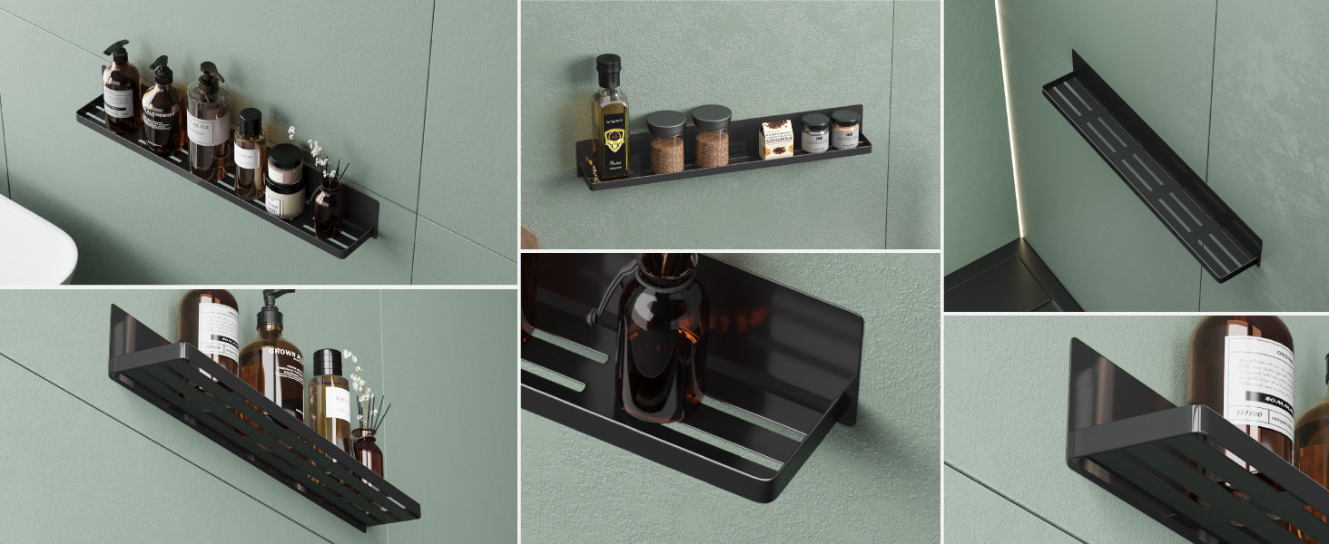 glasvilla Duschablage ohne Bohren, Duschregal magnetisch, selbstklebende Badezimmerablage zur Wandmontage  Reglo-01