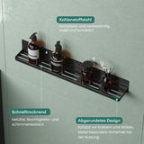 glasvilla Mensola da Parete Multifunzionale Senza Foratura, Mensola Magnetica per Doccia in Acciaio al Carbonio con Strato Antiruggine per Bagno e Cucina, 60cm, Reglo-01