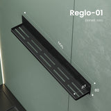 glasvilla Mensola da Parete Multifunzionale Senza Foratura, Mensola Magnetica per Doccia in Acciaio al Carbonio con Strato Antiruggine per Bagno e Cucina, 60cm, Reglo-01