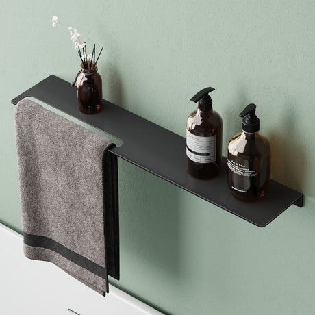 glasvolla Duschablage zum Bohren oder Kleben Duschregal Badablage aus Aluminium Badezimmerablage zur Wandmontage Badezimmer Organizer Reglo-06