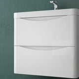 glasvilla Badmöbel set Waschtisch mit Unterschrank Waschbeckenunterschrank mit Softclose Schubladen inkl. Waschbecken 60cm Smile