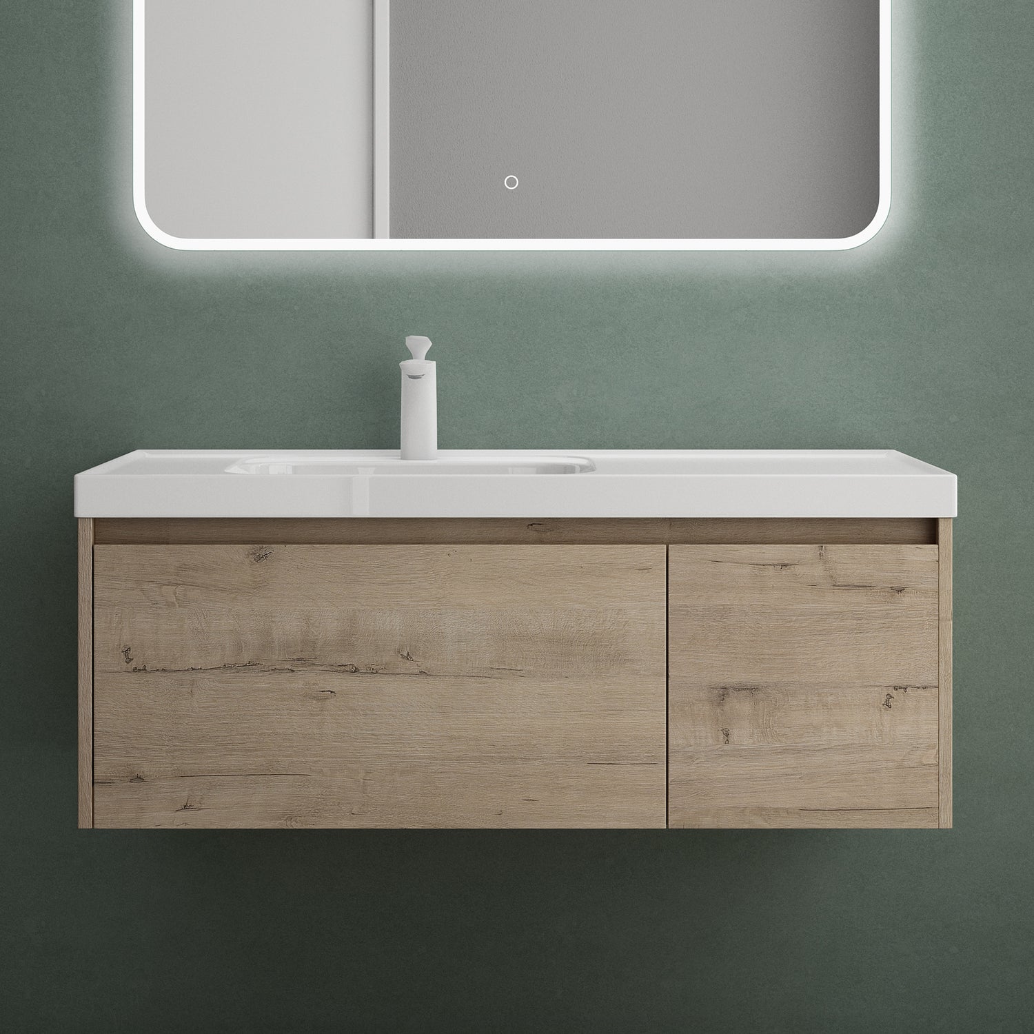 conjunto de muebles de baño glasvilla mueble bajo lavabo con lavabo de mineral Salerno