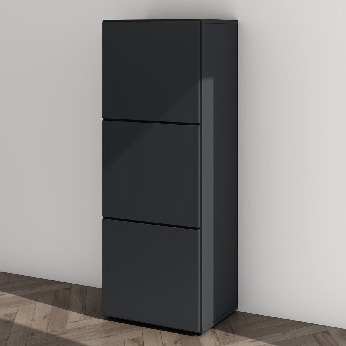 glasvilla Schuhschrank Schuhkommode mit 3 Schränken BTH: 45x36x120 cm Schuhregal Möbel Schuhschrank02