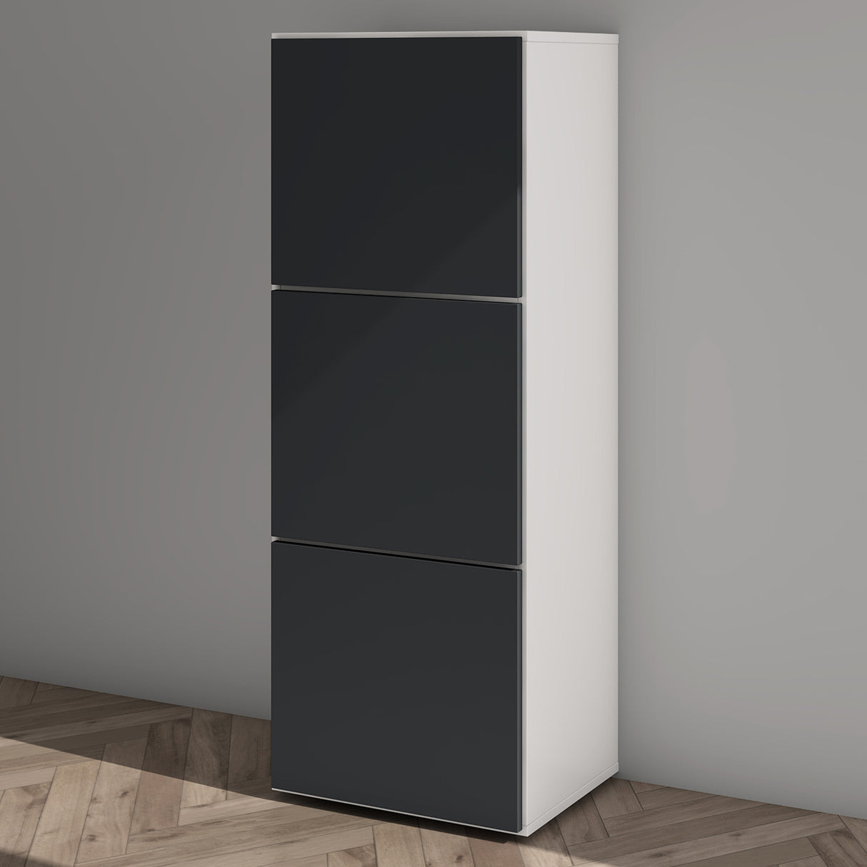 glasvilla Schuhschrank Schuhkommode mit 3 Schränken BTH: 45x36x120 cm Schuhregal Möbel Schuhschrank02