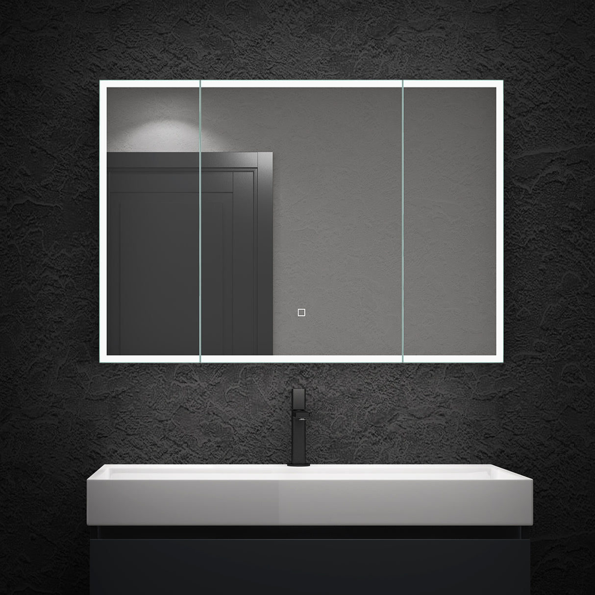 glasvilla Spiegelschrank Bad mit LED Beleuchtung Badezimmerschrank Hängeschrank Badezimmerspiegel Spiegelschrank-04