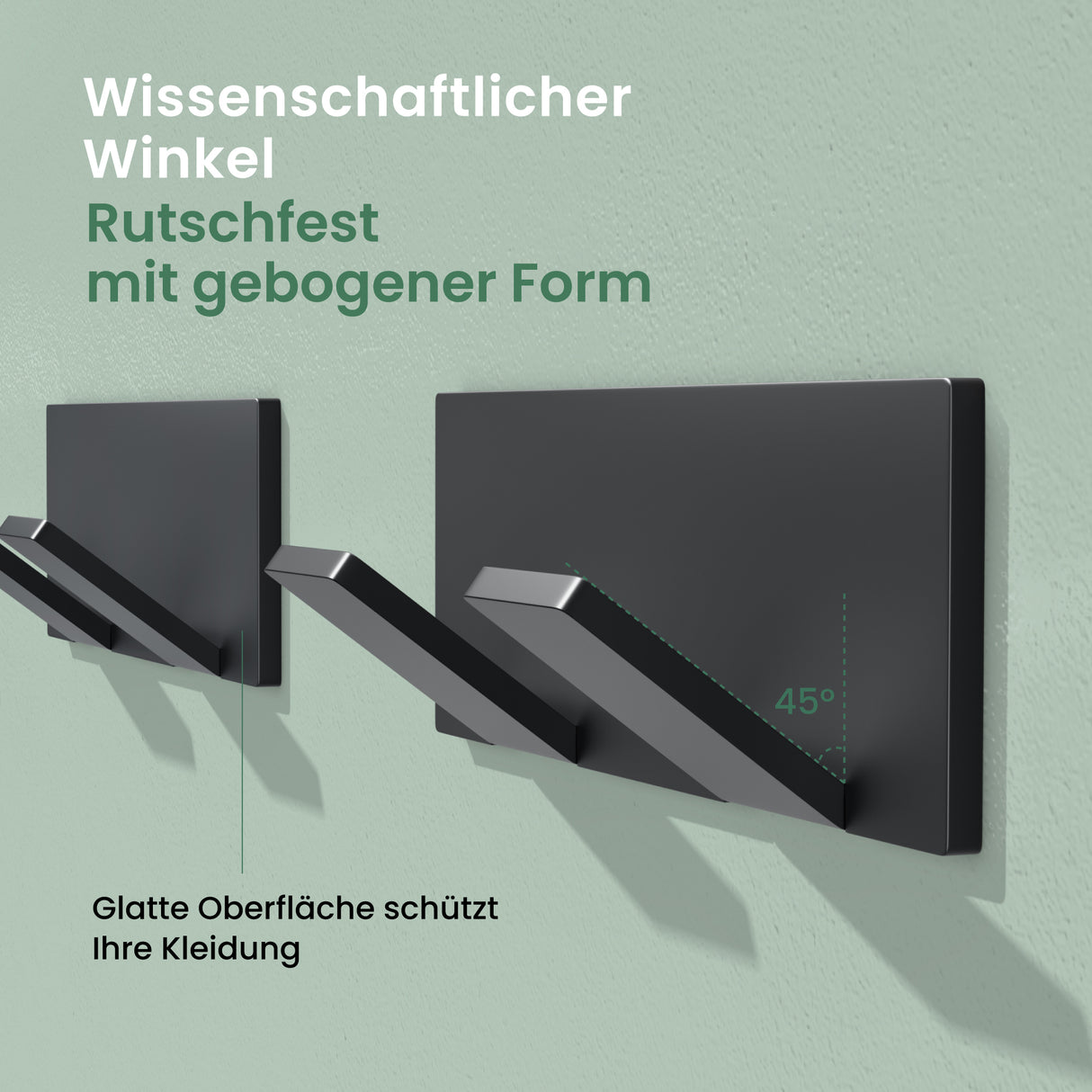 Glasvilla Design Perchero de Pared con Ganchos Plegables Stalo-02+03 – Aluminio Minimalista y Elegante