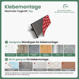 Glasvilla Design Perchero de Pared con Ganchos Plegables Stalo-02+03 – Aluminio Minimalista y Elegante