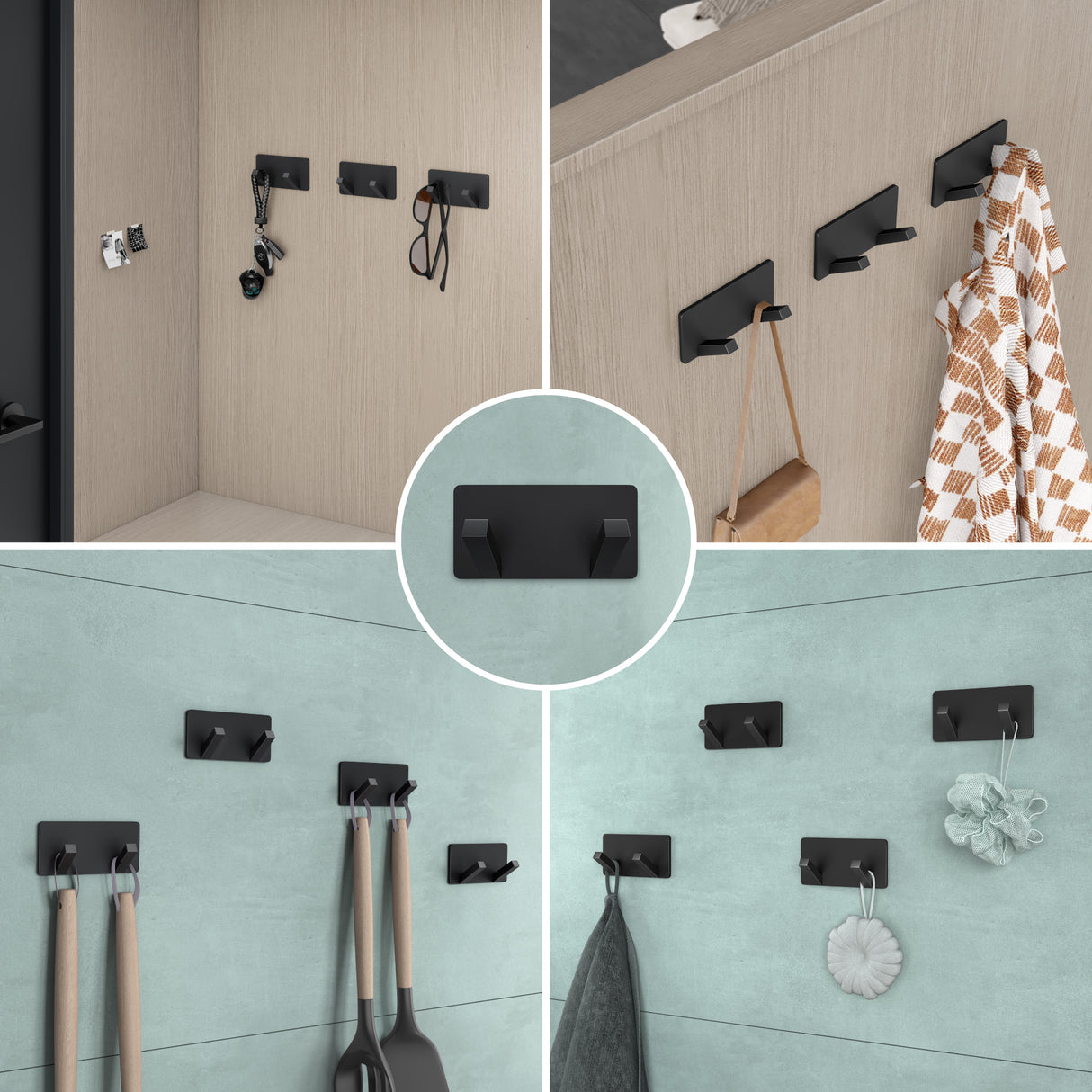 glasvilla perchero de pared ganchos de pared de aluminio perchero con ganchos plegables barra de perchero ganchos de perchero ganchos para ropa Stalo-04+05