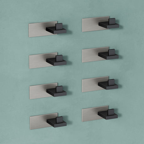 glasvilla Kleiderhaken Wandgarderobe Wandhaken aus Edelstahl Garderobenleiste Garderobenhaken Stalo-06+Stalo-07