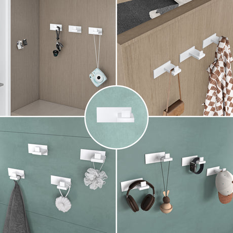 glasvilla Kleiderhaken Wandgarderobe Wandhaken aus Edelstahl Garderobenleiste Garderobenhaken Stalo-06+Stalo-07