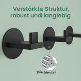 Glasvilla Design – Ganchos de pared de acero inoxidable Stalo-08 / Stalo-09 con montaje adhesivo o atornillado