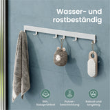 glasvilla Garderobenleiste mit verstellbaren Haken, Kleiderhaken aus Aluminium, Wandgarderobe Garderobenhaken Stalo-10