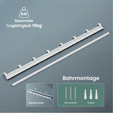 glasvilla Appendiabiti da Parete con Ganci Scorrevoli, Attaccapanni da Muro in Alluminio Appendiabiti per Cameretta, Ingresso, Cucina, Stalo-10