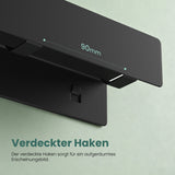 glasvilla Wandgarderobe mit Ablage und 8 Haken, Garderobenleiste mit versteckten Kleiderhaken, Kleiderstange Wandmontage  Stalo-11