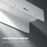 glasvilla Wandgarderobe mit Ablage und 8 Haken, Garderobenleiste mit versteckten Kleiderhaken, Kleiderstange Wandmontage  Stalo-11