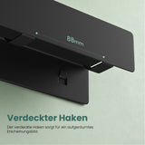 glasvilla Wandgarderobe mit Ablage und 8 Haken, Garderobenleiste mit versteckten Kleiderhaken, Kleiderstange Wandmontage  Stalo-11