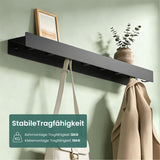 glasvilla Wandgarderobe mit Ablage und 8 Haken, Garderobenleiste mit versteckten Kleiderhaken, Kleiderstange Wandmontage  Stalo-11