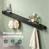 glasvilla Wandgarderobe mit Ablage und 8 Haken, Garderobenleiste mit versteckten Kleiderhaken, Kleiderstange Wandmontage  Stalo-11