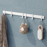 glasvilla Appendiabiti da Parete con Ganci Scorrevoli, Attaccapanni da Muro in Alluminio Appendiabiti per Cameretta, Ingresso, Cucina, Stalo-12