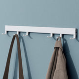 glasvilla Garderobenleiste mit verstellbaren Haken, Kleiderhaken aus Aluminium, Wandgarderobe Garderobenhaken Stalo-10