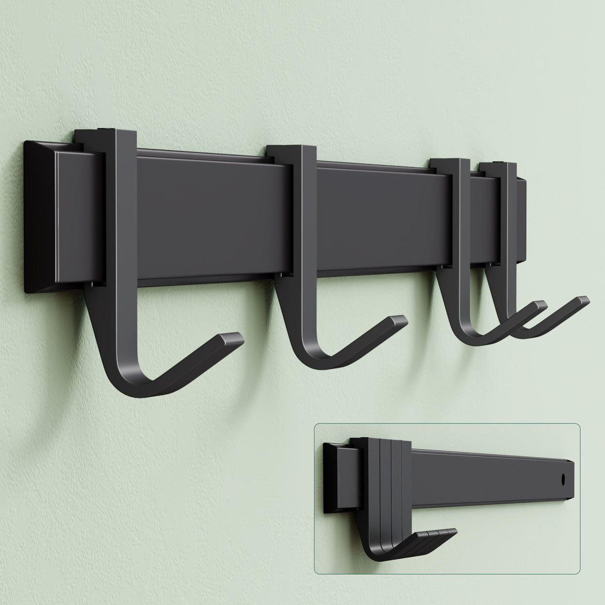 glasvilla Appendiabiti da Parete con Ganci Scorrevoli, Attaccapanni da Muro in Alluminio Appendiabiti per Cameretta, Ingresso, Cucina, Stalo-12