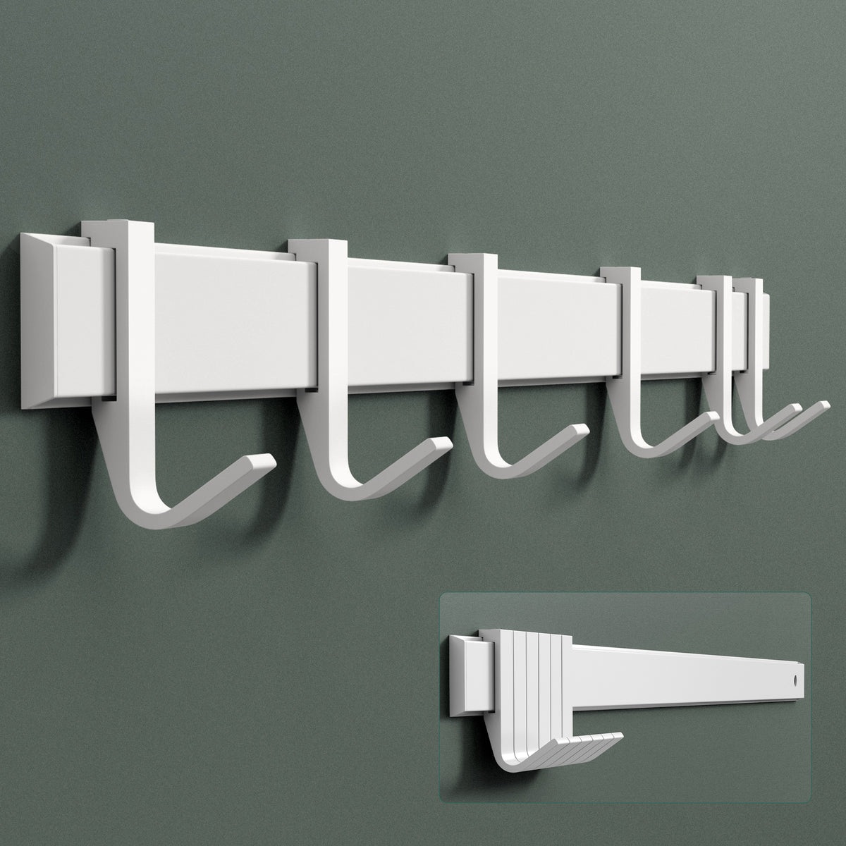 glasvilla Appendiabiti da Parete con Ganci Scorrevoli, Attaccapanni da Muro in Alluminio Appendiabiti per Cameretta, Ingresso, Cucina, Stalo-12