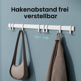 glasvilla Appendiabiti da Parete con Ganci Scorrevoli, Attaccapanni da Muro in Alluminio Appendiabiti per Cameretta, Ingresso, Cucina, Stalo-12