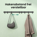 glasvilla Appendiabiti da Parete con Ganci Scorrevoli, Attaccapanni da Muro in Alluminio Appendiabiti per Cameretta, Ingresso, Cucina, Stalo-12