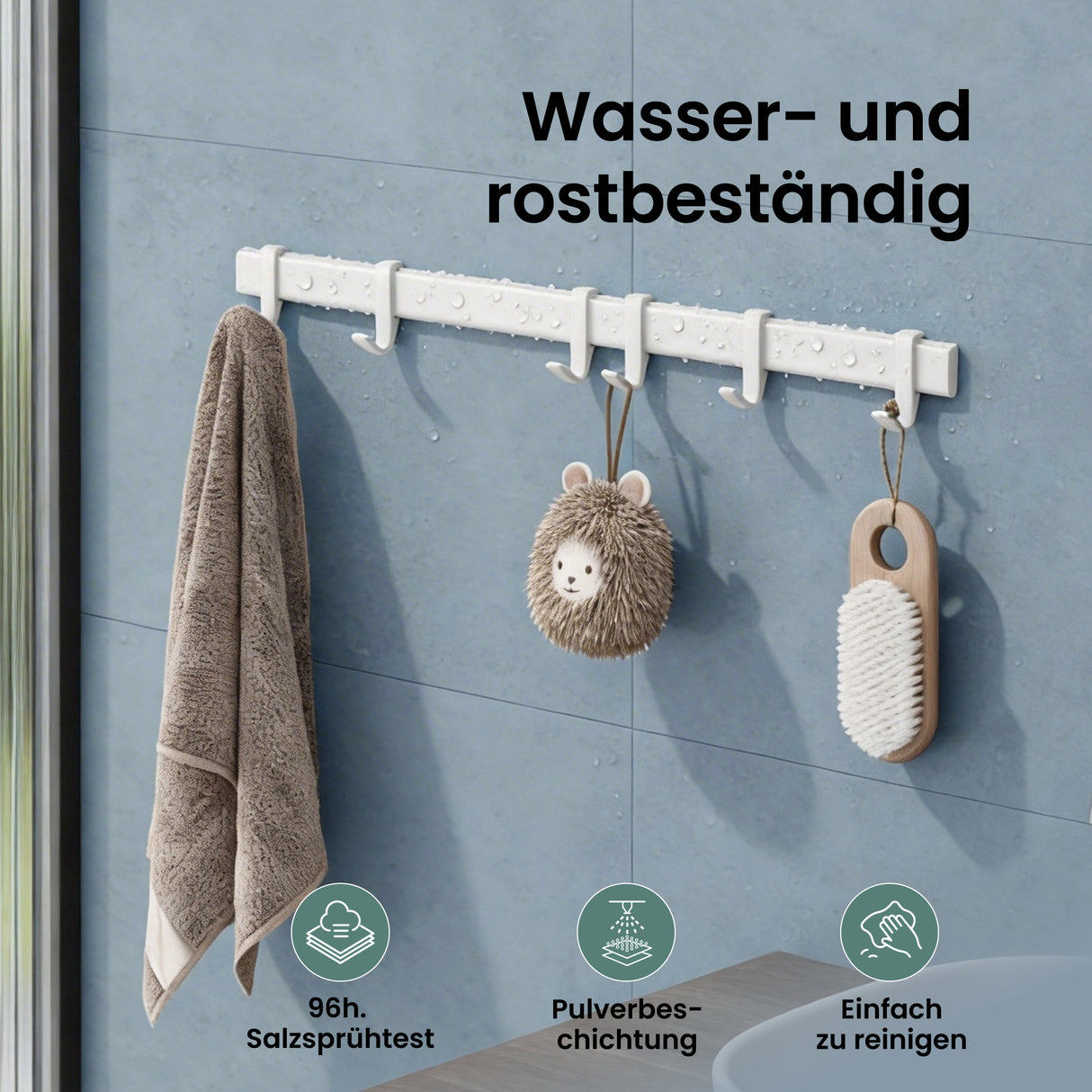 glasvilla Appendiabiti da Parete con Ganci Scorrevoli, Attaccapanni da Muro in Alluminio Appendiabiti per Cameretta, Ingresso, Cucina, Stalo-12