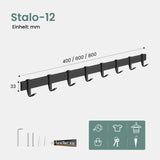 glasvilla Appendiabiti da Parete con Ganci Scorrevoli, Attaccapanni da Muro in Alluminio Appendiabiti per Cameretta, Ingresso, Cucina, Stalo-12